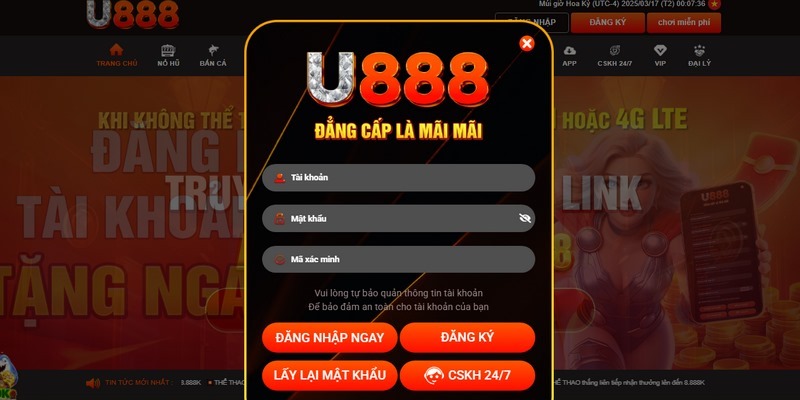 Đăng nhập U888 đơn giản chỉ với vài thao tác nhanh gọn, tiện lợi