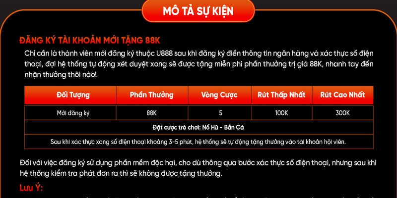 Khuyến mãi thành viên mới 88k là cơ hội tuyệt vời để bạn giải trí