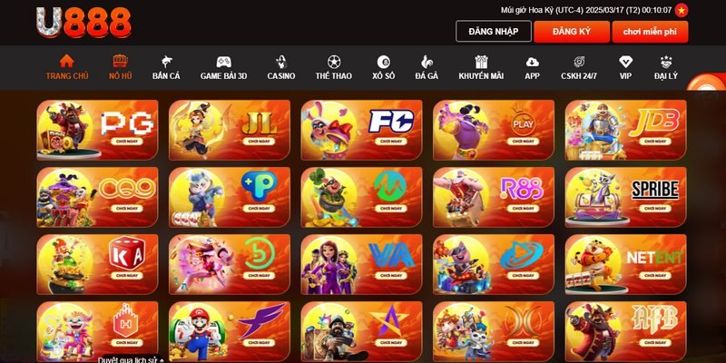 Nổ hũ U888 là sảnh game rất được yêu thích và luôn nhận được đánh giá cao